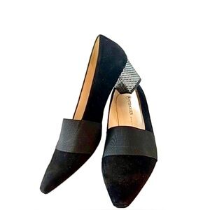 Peter Kaiser BETZI Leather Suede Pumps Design Metal Covered Heels Size 9.5✨